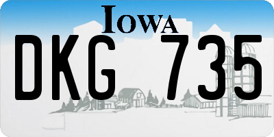 IA license plate DKG735