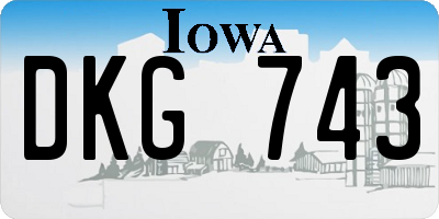 IA license plate DKG743