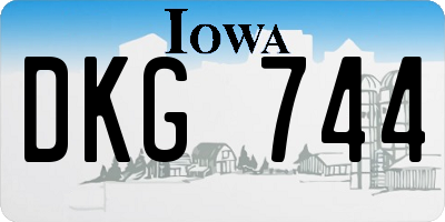 IA license plate DKG744