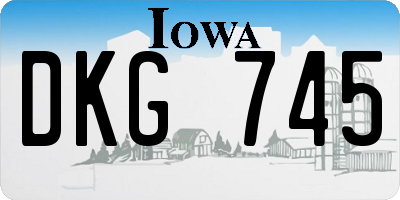 IA license plate DKG745
