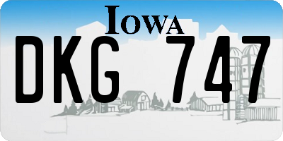 IA license plate DKG747