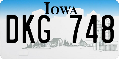 IA license plate DKG748