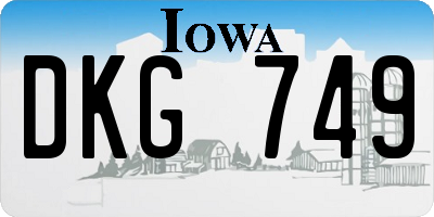 IA license plate DKG749