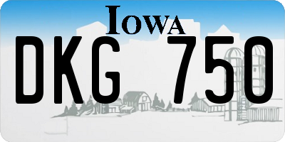 IA license plate DKG750
