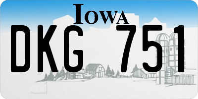 IA license plate DKG751