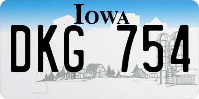 IA license plate DKG754