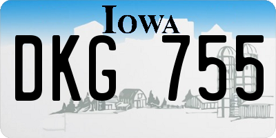 IA license plate DKG755