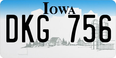 IA license plate DKG756