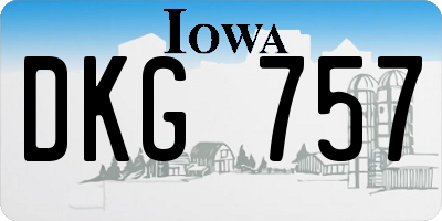 IA license plate DKG757