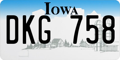 IA license plate DKG758