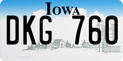 IA license plate DKG760