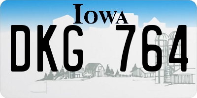 IA license plate DKG764