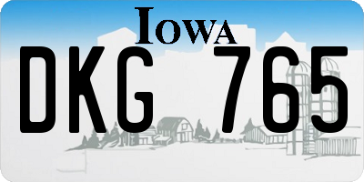 IA license plate DKG765