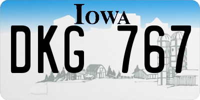 IA license plate DKG767