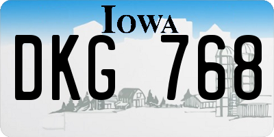 IA license plate DKG768