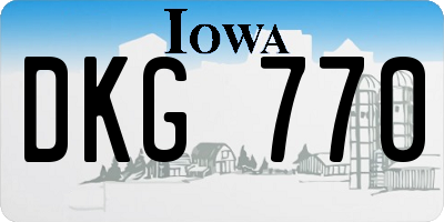 IA license plate DKG770