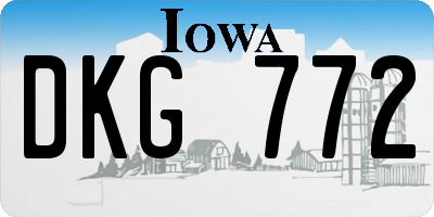 IA license plate DKG772