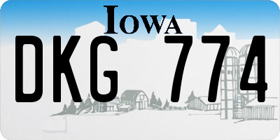 IA license plate DKG774