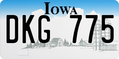 IA license plate DKG775