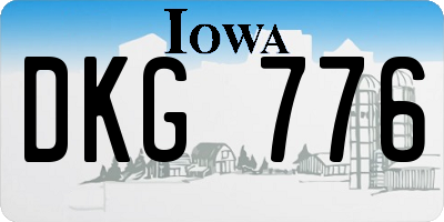 IA license plate DKG776