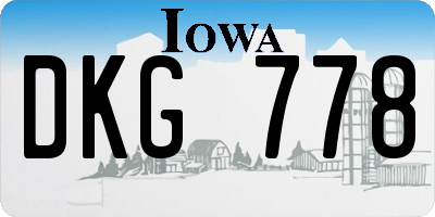 IA license plate DKG778