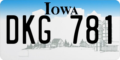 IA license plate DKG781