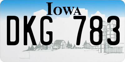 IA license plate DKG783