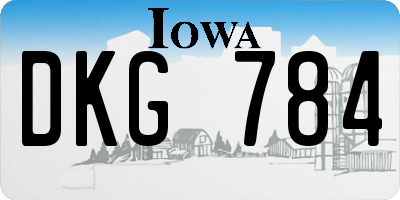 IA license plate DKG784