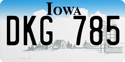 IA license plate DKG785