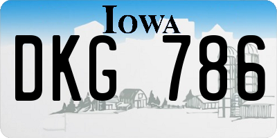 IA license plate DKG786