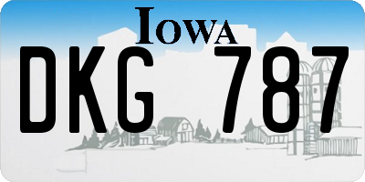 IA license plate DKG787