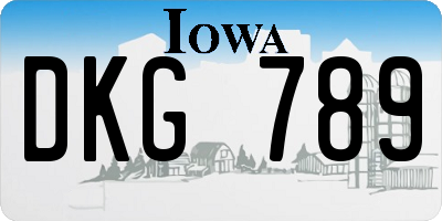 IA license plate DKG789