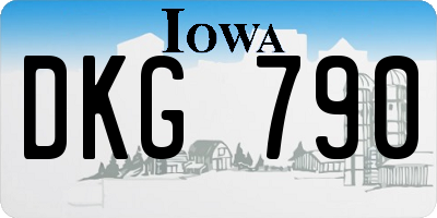 IA license plate DKG790