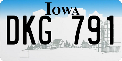 IA license plate DKG791