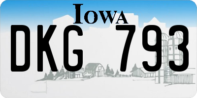 IA license plate DKG793