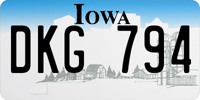 IA license plate DKG794