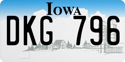 IA license plate DKG796