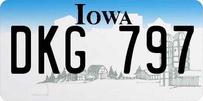 IA license plate DKG797