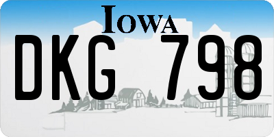 IA license plate DKG798