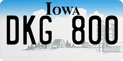 IA license plate DKG800