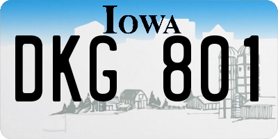 IA license plate DKG801