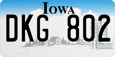 IA license plate DKG802
