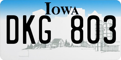 IA license plate DKG803