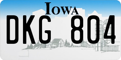 IA license plate DKG804