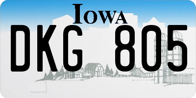 IA license plate DKG805