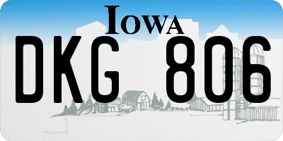 IA license plate DKG806