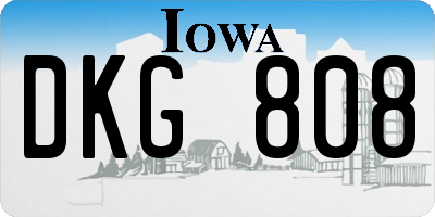 IA license plate DKG808