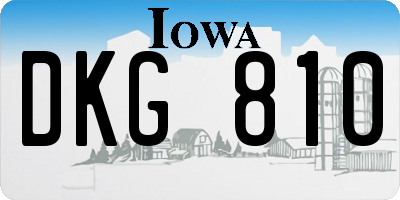 IA license plate DKG810