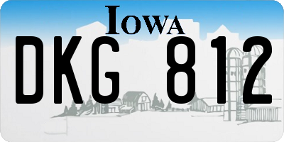 IA license plate DKG812