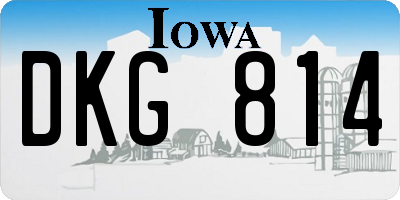 IA license plate DKG814